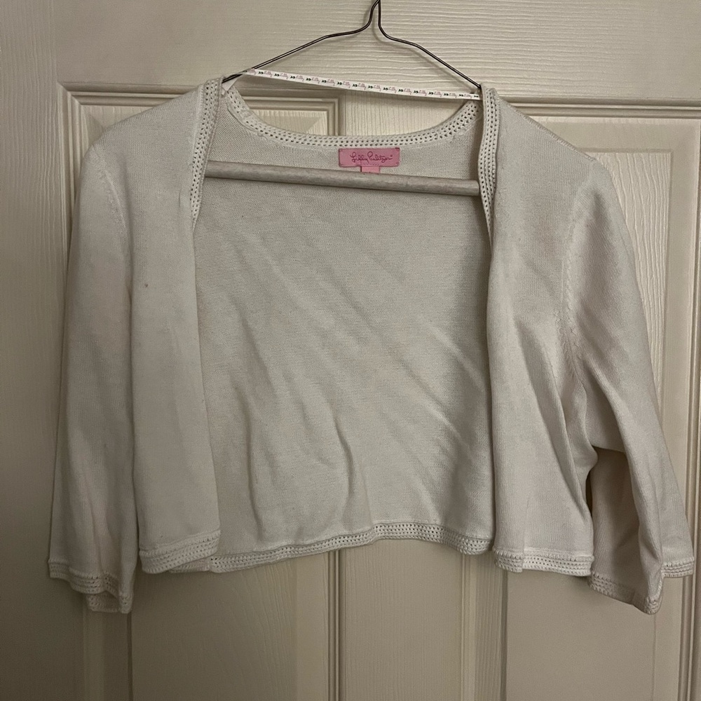 White Cropped Cardigan